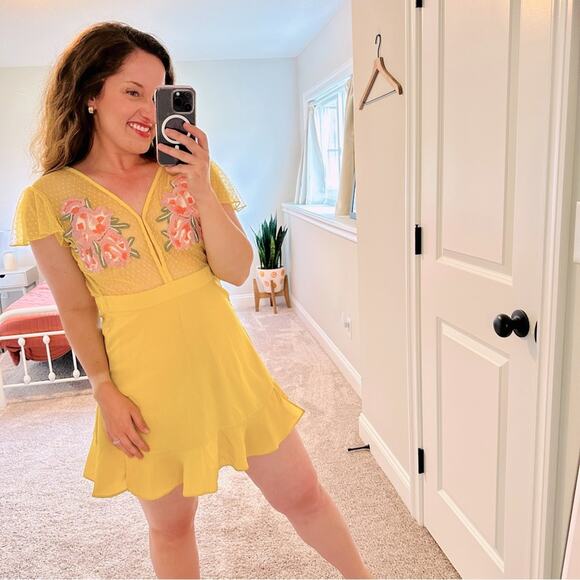 Cleobella Dresses & Skirts - Cleobella x Rocky Barnes Yellow Floral Mini Dress XS